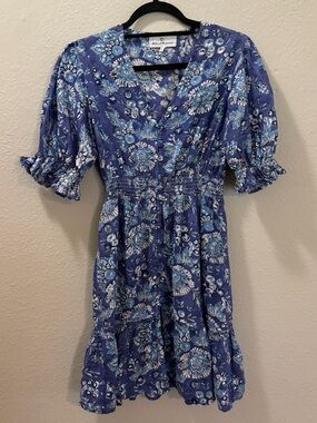 The Fox and the Mermaid Blue Floral Mini Dress Size Large